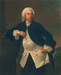 Uomo in un panciotto di seta bianca, c.1745-50