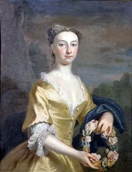 Ritratto di una signora con una corona floreale