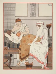 Applicazione di una suzione al seno, illustrazione da 