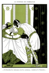 Leggenda dei Nibelunghi: Sigfrido abbraccia la Valchiria Brunilde