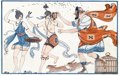Scherzi nei freschi, il Carnevale a Pompei - illustrazione da la Vie Parisienne, 1923