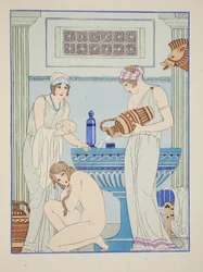 Versare acqua sul paziente, illustrazione da 