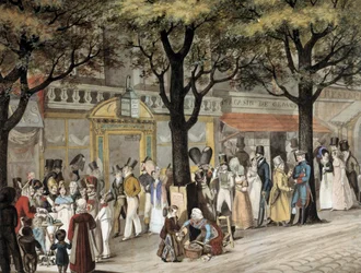 Passeggiata su un boulevard a Parigi nel 1819
