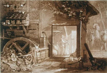 Mulino di Penbury, Kent, inciso da Charles Turner (1773-1857) pubblicato nel 1808