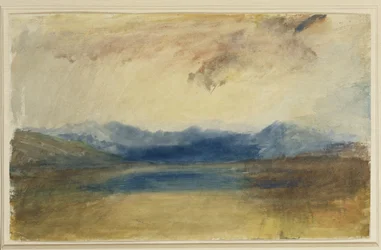 Un paesaggio montuoso con un lago, c.1820s
