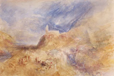 Un villaggio nelle Alpi, Sion, c.1846