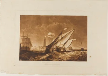 Ingresso del porto di Calais, tavola 55 da Liber Studiorum