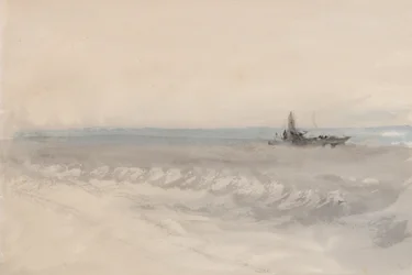 Mare grigio, barca che corre a riva, c.1845-50