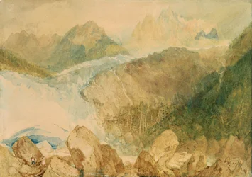 Fonte di Arveiron, 1806 circa (acquerello con graffi su carta)