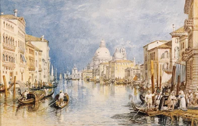 Il Canal Grande, Venezia, con gondole e figure in primo piano, ca. 1818