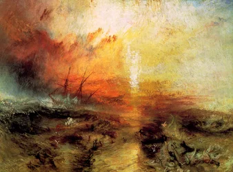 La nave negriera - I mercanti di schiavi gettano in mare i morti e i moribondi, arriva il tifone, 1840