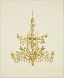 Lampadario di ottone nella Chiesa del Tempio