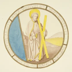 Vetrata nella cappella privata del Palazzo del Vescovo: San Andrea
