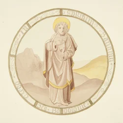 Vetrata nella cappella privata del Palazzo del Vescovo: San Bartolomeo