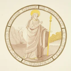 Vetrata nella cappella privata del Palazzo del Vescovo: San Tommaso
