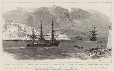 HMS Sultan, scortata dalla Temeraire, lascia Malta per Portsmouth