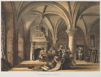 Sala, Castello di Bolsover, Derbyshire, 1840