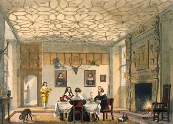 Cena familiare medievale, Wakehurst Place, Surrey, c1600