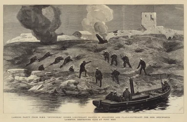 Il bombardamento di Alessandria, squadra di sbarco dalla HMS Invincible, sotto il tenente Barton R Bradford e il tenente di bandiera l