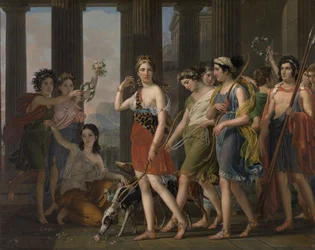 La bella Anthia che conduce le sue compagne al tempio di Diana a Efeso, 1820 circa (olio su tela)