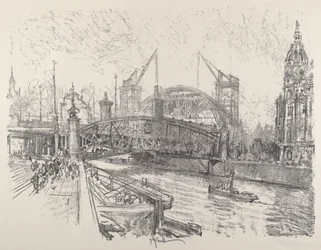 Costruzione della stazione di Freidrich-Strasse, 1921