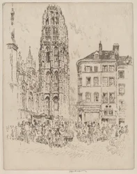 Mercato dei fiori e Torre del Burro, Rouen