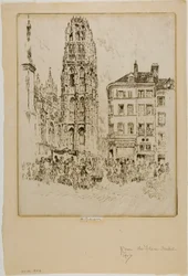 Mercato dei fiori e Torre del Burro, Rouen