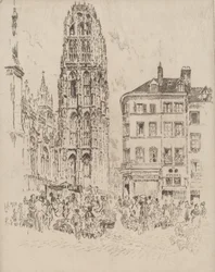 Mercato dei Fiori e Torre del Burro, Rouen, 1907