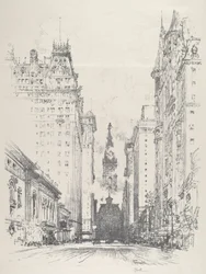 Veduta di Broad Street da Spruce Street