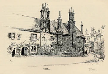 Vecchia Certosa: Facciata esterna del Washhouse Court, con il cancello interno, 1886