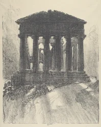 Alba dietro il Tempio della Concordia, Girgenti
