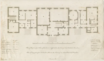 Sandon Hall - Piano del piano principale