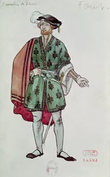 Bozzetto di costume per Faust da «La dannazione di Faust» (1846) di Hector Berlioz (1803-69), 1906-08