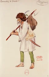Costume per il personaggio ungherese in Damnation of Faust di Hector Berlioz, bozzetto di Joseph Porphyre Pinchon