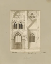 Interno della Cattedrale di Lichfield - Navata: disegno a seppia