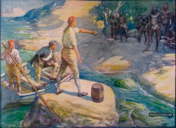 Nativi riuniti intorno a loro, c1908, c1920