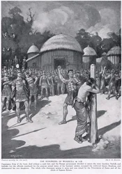 La flagellazione di Budicca, illustrazione da «Hutchinson