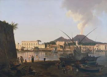 Il porto di Granatello a Portici, presso Napoli, di Josef Rebell (1787-1828), Italia, XX secolo