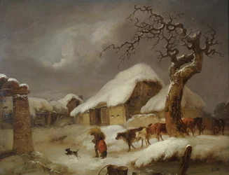 Neve nel cortile della fattoria