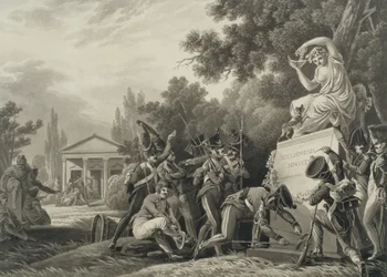 Soldati che rendono omaggio a Isabelle Czartoryski (1746-1835)