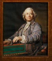 Il compositore Christoph Willibald Gluck alla spinetta (guazzo su pergamena)
