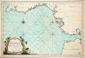 Carta della costa del Portogallo e della Spagna, da Capo San Vincenzo a Gibilterra
