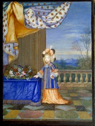 Ritratto a figura intera del Gran Delfino Luigi di Francia, figlio di Luigi XIV, dipinto di Joseph Werner il Giovane