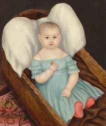 Bambino in cesto di vimini, c. 1840