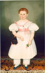 Ragazza con Reticolo e Rosa
