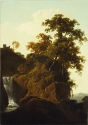 Paesaggio roccioso con cascata