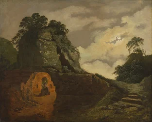 Tomba di Virgilio al chiaro di luna, con Silius Italicus