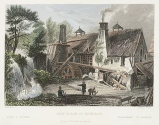Fucina di ferro a Rouillon, inciso da J. Shury