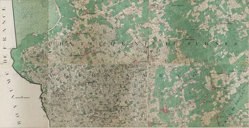 Mappa di Loo - Lo, Belgio di Joseph de Ferraris (1726 – 1814)