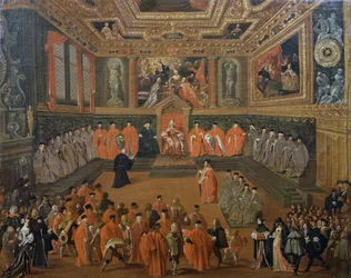 Udienza del Doge nella Sala del Consiglio del Palazzo Ducale, Venezia